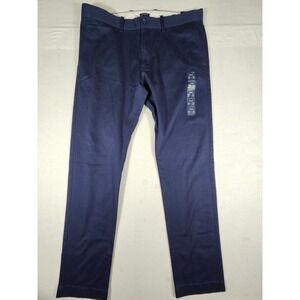 J.Crew Flex Slim Fit Chino Pants Mens 33x32 Navy Blue Stretch Cotton H3167 NEW